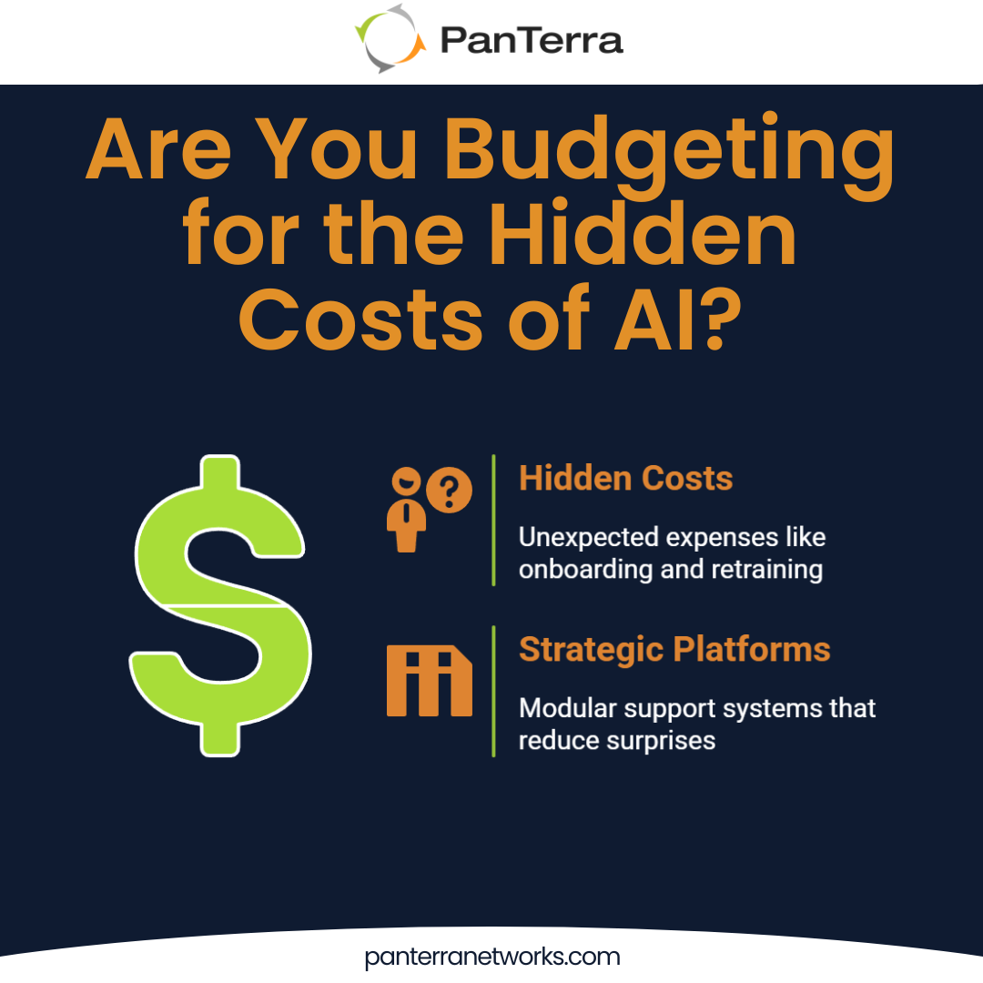 AI implementation costs infographic comparing hidden expenses vs. strategic platforms