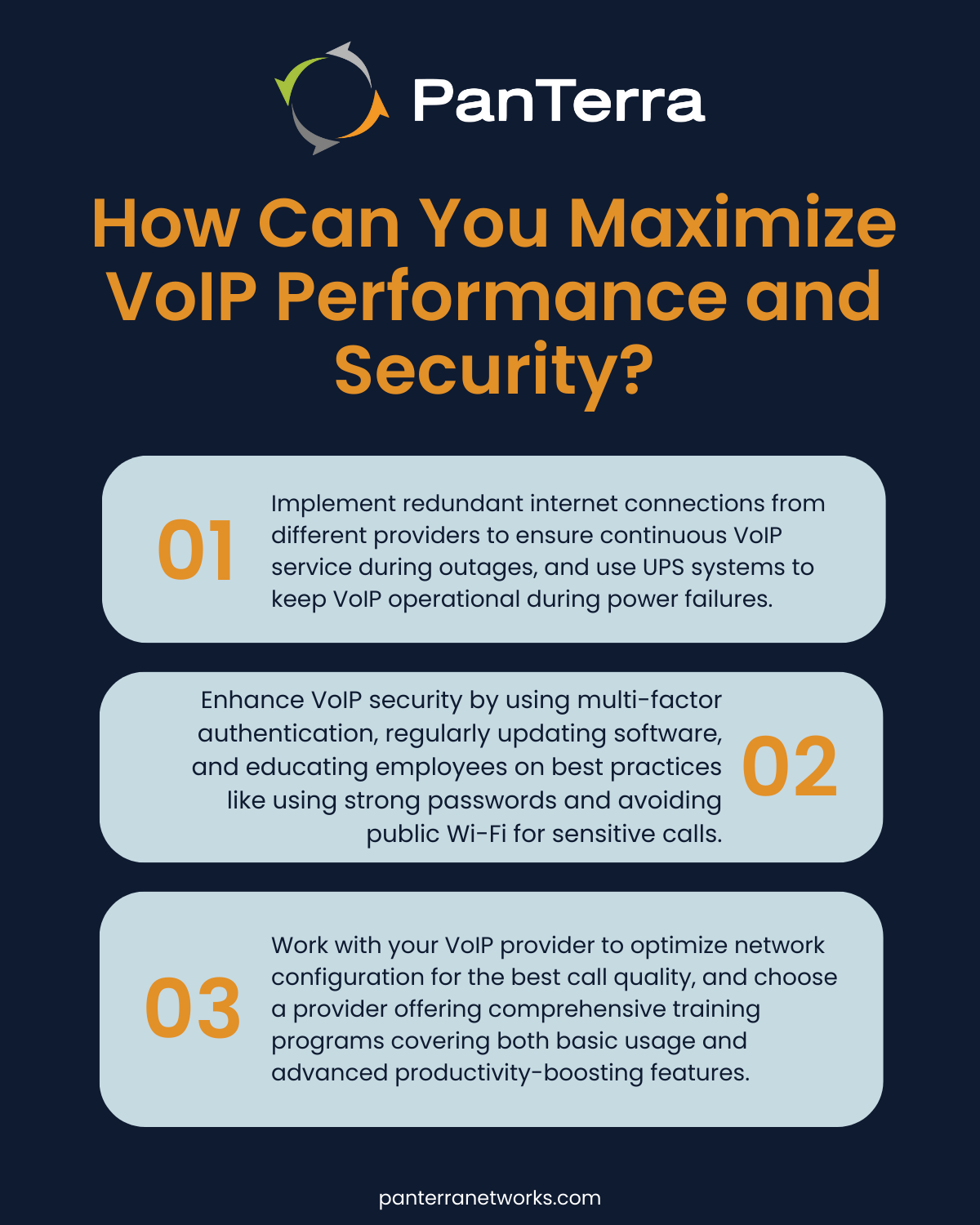 An image explains how you can maximize VoIP performance and security