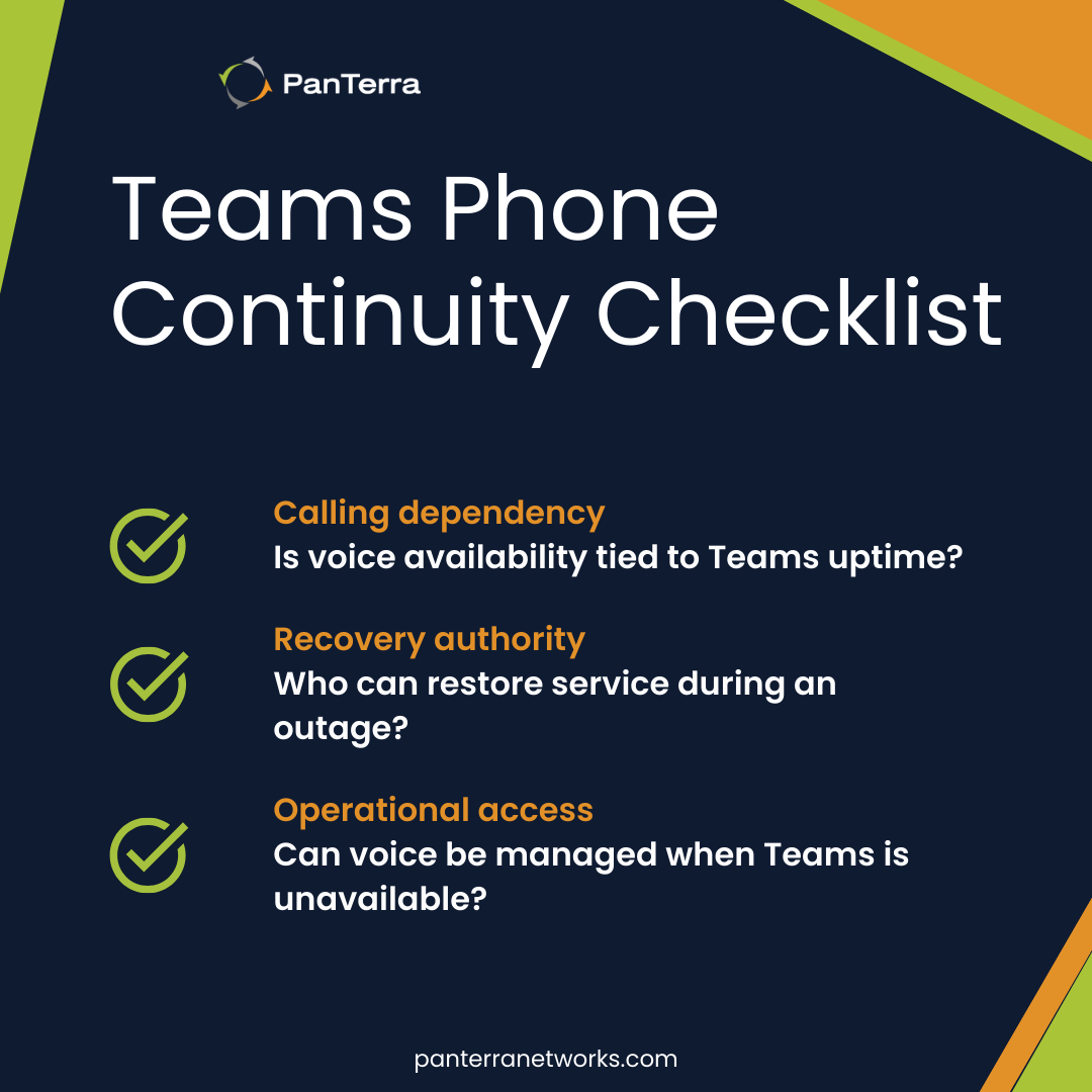 Microsoft Teams Phone setup continuity checklist