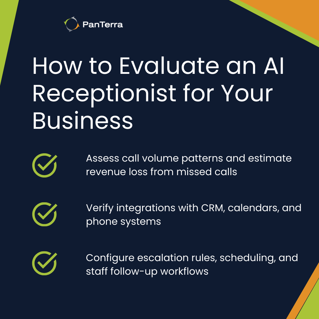AI receptionist for small business evaluation checklist for selecting the right solution