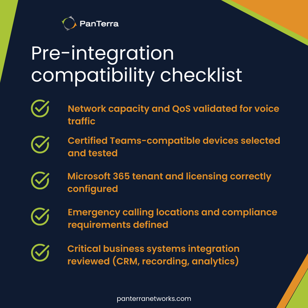 Microsoft Teams Phone integration pre-deployment compatibility checklist